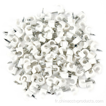Clips de câbles électriques de cercle blanc en plastique